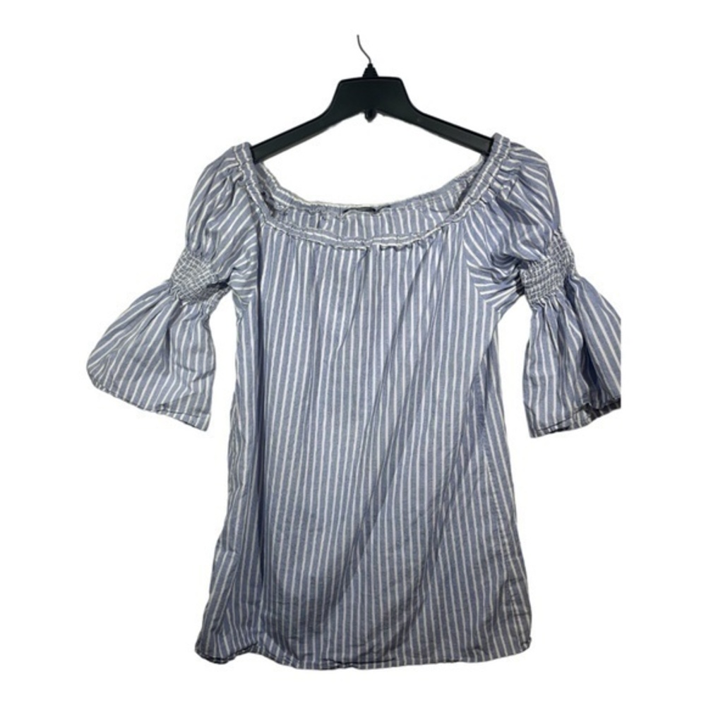 Rebel Sugar Womens Striped Tunic Peasant Boho Off Shoulder Size Large
